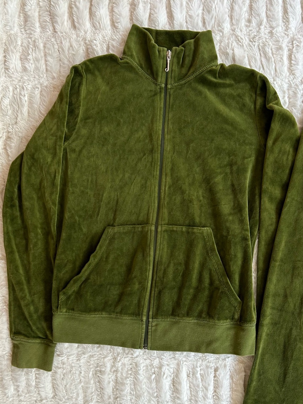 Y2K Vintage Juicy Couture Velour Tracksuit Set Made in USA Green - Picture 5 of 13